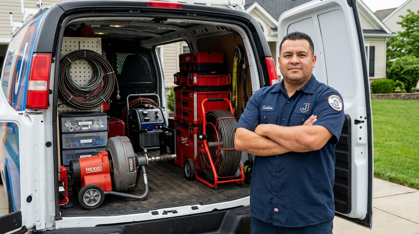 Professional drain cleaning equipment and Johns Plumbing LLC plumber in San Diego